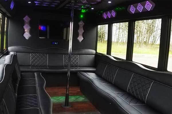 inside a limo bus