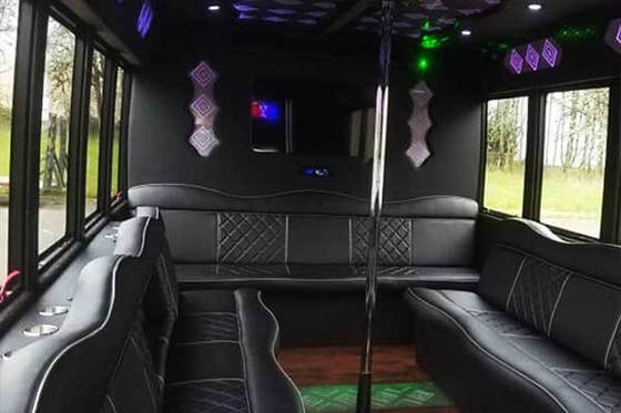 inside a luxurious party bus