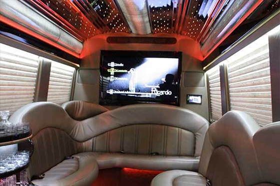 limo seating style on the van